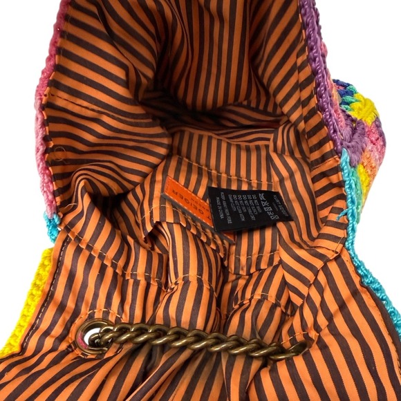 Kurt Geiger London Kensington Crochet Granny Square Colorful with Chain Strap - Picture 12 of 13